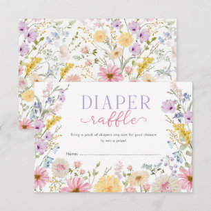 Spring Wildflowers Baby in Bloom Diaper Raffle Enclosure Card
