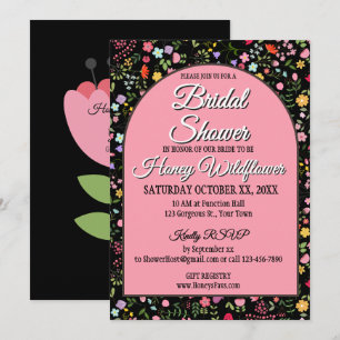 Spring Wildflowers Bridal Shower Black