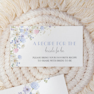 Spring Wildflowers Bridal Shower Share A Recipe Enclosure Card