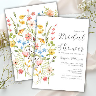 Spring Wildflowers Elegant Garden Bridal Shower Invitation
