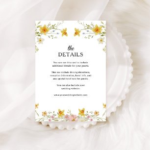 Spring Wildflowers Floral Wedding Details Enclosure Card