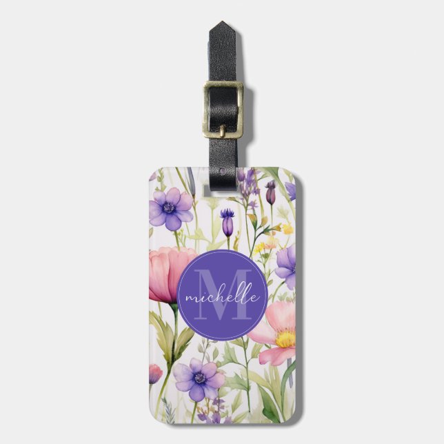 Spring Wildflowers Flowers Luggage Tag (Front Vertical)