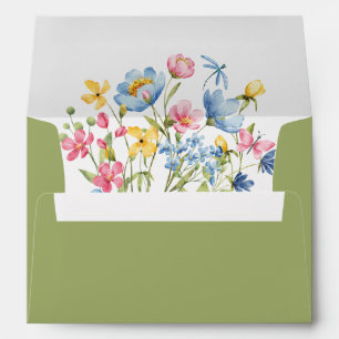 Spring Wildflowers Green Envelope