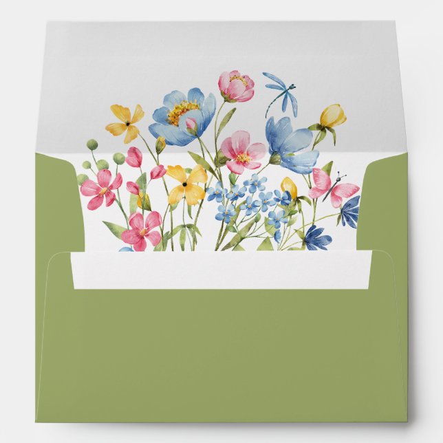 Spring Wildflowers Green Envelope (Back (Bottom))