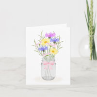 Spring Wildflowers in Mason Jar Vase All Occasion