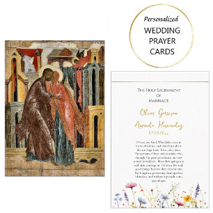 Spring Wildflowers Orthodox Wedding Prayer Card