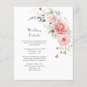 Spring Wildflowers Pink White Wedding Details