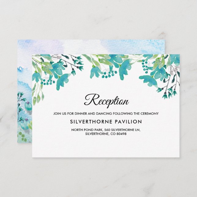 Spring Wildflowers Wedding Reception Cards (Front/Back)
