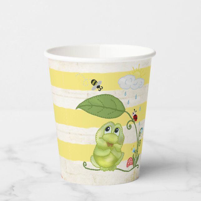 Spring with frog  paper cups (Left)