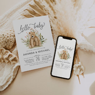 Spring Woodland Baby Shower Invitation