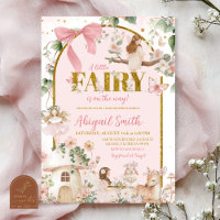 Spring woodland fairy baby shower invitation