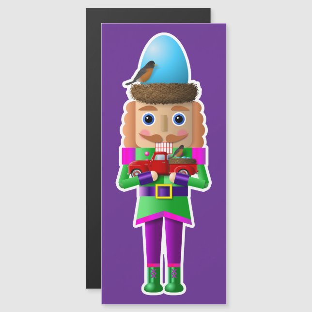 Spring Woodland Nutcracker with Little Red Truck (Front/Back)