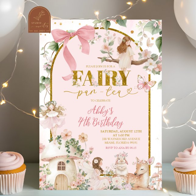 Spring woodland tea party fairy birthday  invitation (Creator Uploaded)