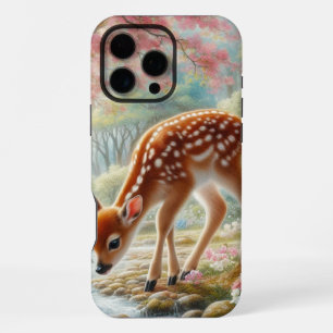 Spring woods with duck and fawn/deer  iPhone 16 pro max case