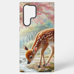 Spring woods with duck and fawn/deer  samsung galaxy case