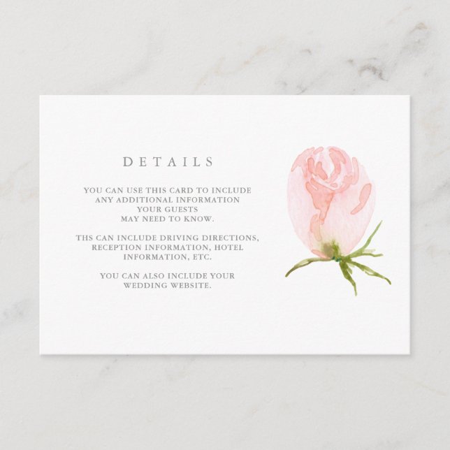 Spring Wreath | Watercolor Floral Wedding Details Enclosure Card (Front)