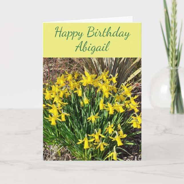Spring Yellow Daffodils Birthday Card (Front)