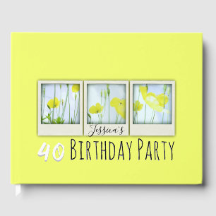 Spring Yellow Poppies 40th Birthday Guest Book