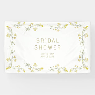 Spring Yellow Wildflowers Photo Bridal Shower Banner