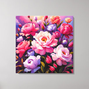 Spring Zen Sunrise Pink Blossom Garden Canvas Print