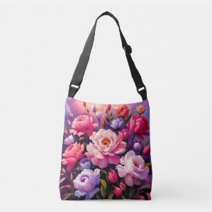 Spring Zen Sunrise Pink Blossom Garden Crossbody Bag