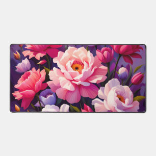 Spring Zen Sunrise Pink Blossom Garden Desk Mat
