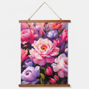 Spring Zen Sunrise Pink Blossom Garden Hanging Tapestry