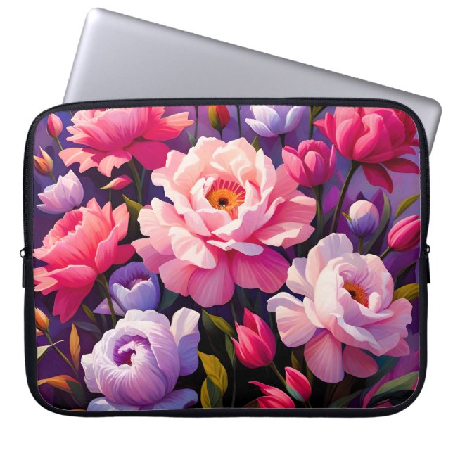 Spring Zen Sunrise Pink Blossom Garden  Laptop Sleeve (Front)