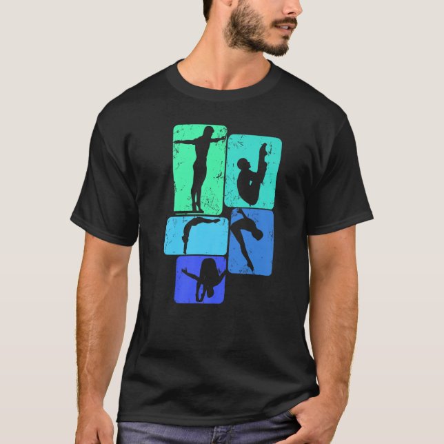 Springboard Diving Springboard Diver Platform Divi T-Shirt (Front)