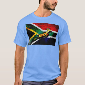 Springbok Bokke South African Flag Vintage Rugby  T-Shirt