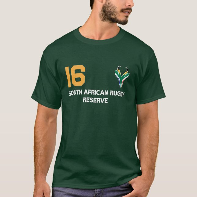 Springbok Face South Africa Flag T-Shirt (Front)