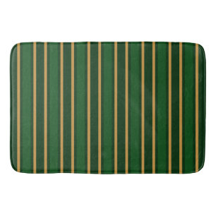 Springbok green and gold candy stripes bath mat