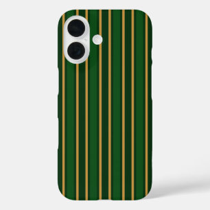 Springbok green and gold candy stripes iPhone 16 case