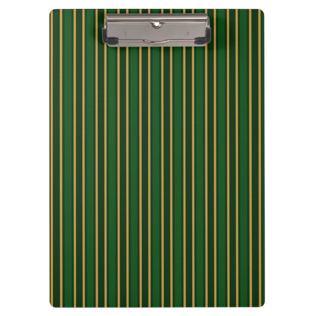 Springbok green and gold candy stripes clipboard (Front)
