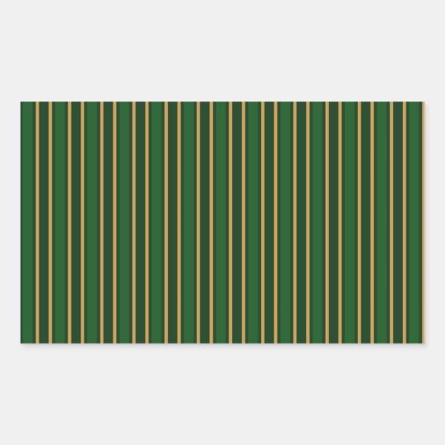 Springbok green and gold candy stripes rectangular sticker (Front)