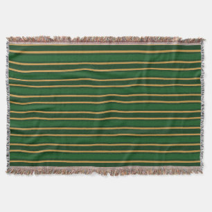 Springbok green and gold candy stripes throw blanket