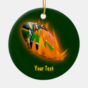 Springbok green & gold supporters gifts patriotic ceramic tree decoration