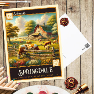 Springdale, Arkansas Vintage Postcard