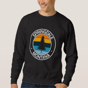 Springdale Montana MT USA City Pride Retro Sunset Sweatshirt