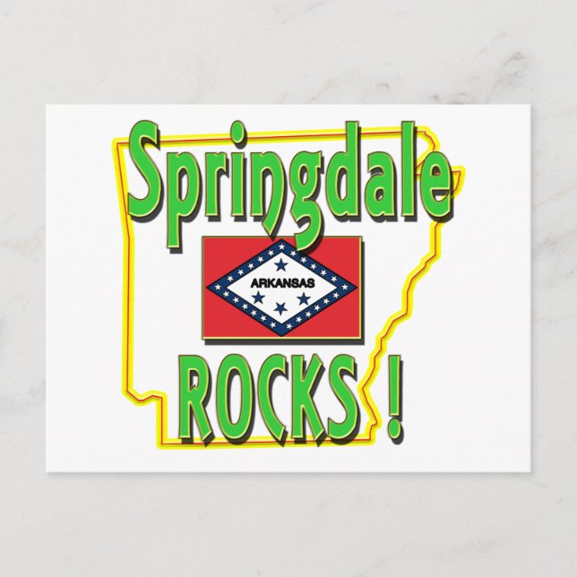 Springdale Rocks ! (green) Postcard (Front)