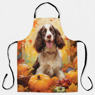 Springer Spaniel Autumn Thanksgiving  Apron