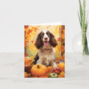 Springer Spaniel Autumn Thanksgiving Card