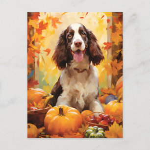 Springer Spaniel Autumn Thanksgiving  Postcard