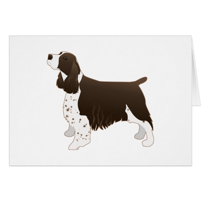 Springer Spaniel Basic Breed Silhouette Brown Card (Front Horizontal)