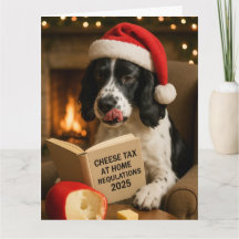 Springer spaniel  'Cheese Tax' Christmas card