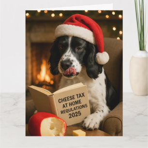 Springer spaniel  'Cheese Tax' Christmas card