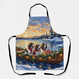 Springer Spaniel Christmas Boat Holiday Apron