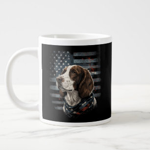 Springer Spaniel Dog American Flag Large Coffee Mug