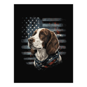 Springer Spaniel Dog American Flag Photo Print