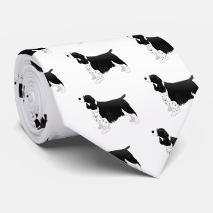 Springer Spaniel Dog Basic Breed Silhouette Black Tie